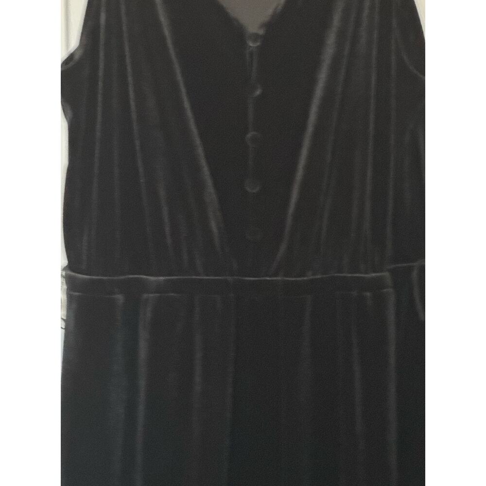 Popsugar Velvet Cropped Wide-Leg Jumpsuit Jet Black Women's Size M NWOT $68 - Picture 6 of 12